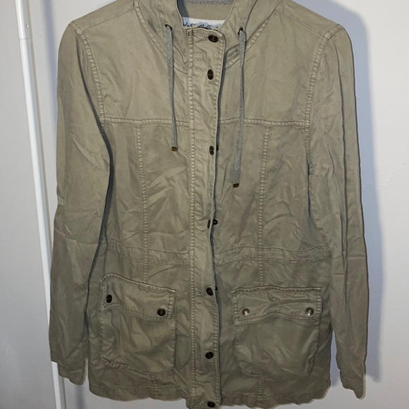 Long Olive Utility Jacket - Picture 1 of 2